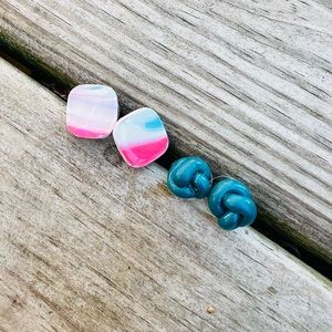 Pack of 2 Clay Stud Earrings